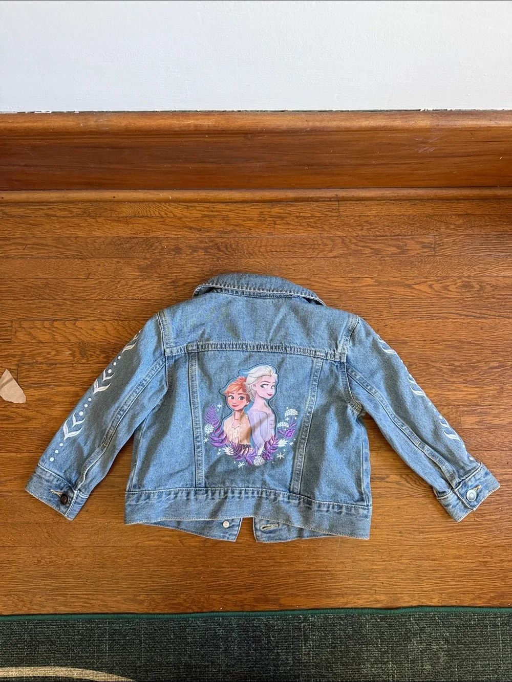 Disney  Denim Jacket with Anna & Elsa Back Graphic